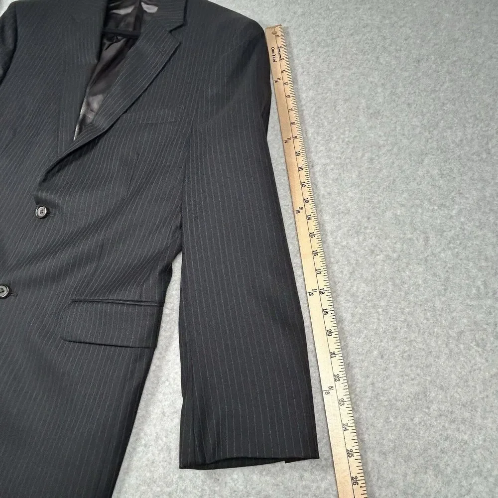 Ralph Lauren Luxury Black Pin-Stripe Men Blazer 100% Wool 40R EUC‎